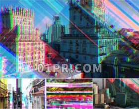 Pr转场模板 10组强烈像素彩条RGB分离扭曲炫酷现代预告片 Pr素材